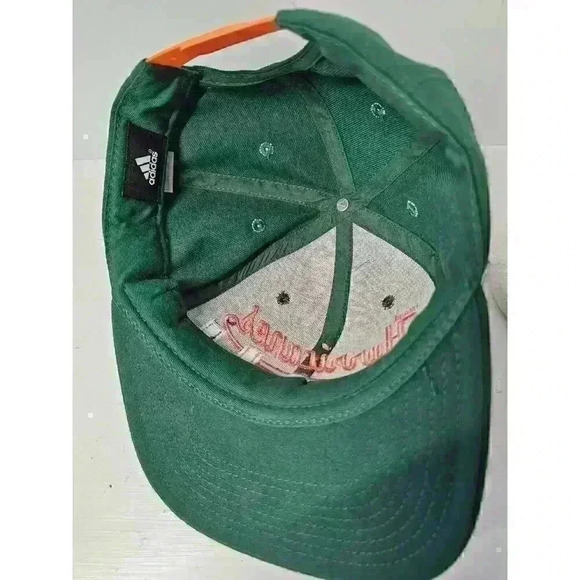 NCAA MIAMI HURRICANES ADIDAS CAP HAT Spellout Logo Snapback Green - Picture 6 of 6